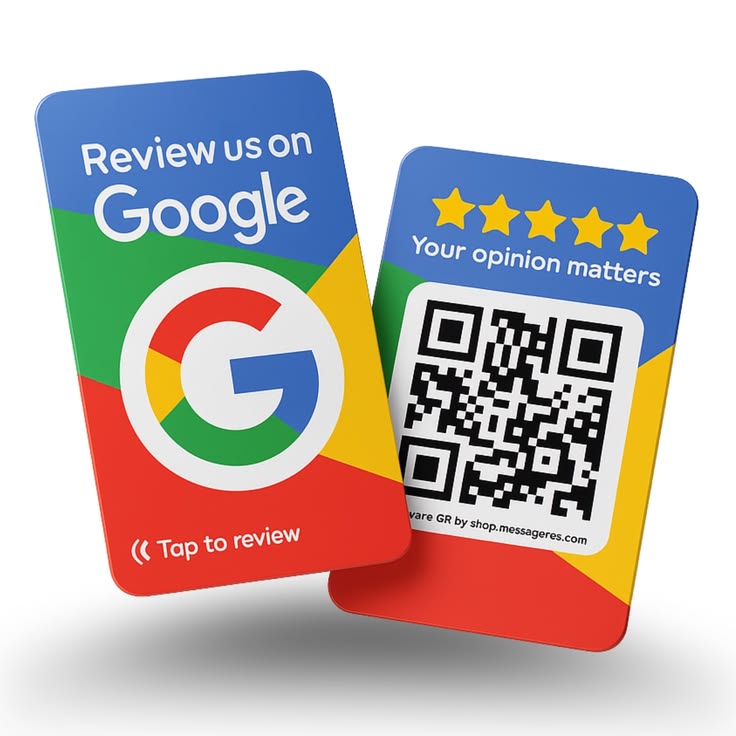 Reusable Google review tap cards with QR code