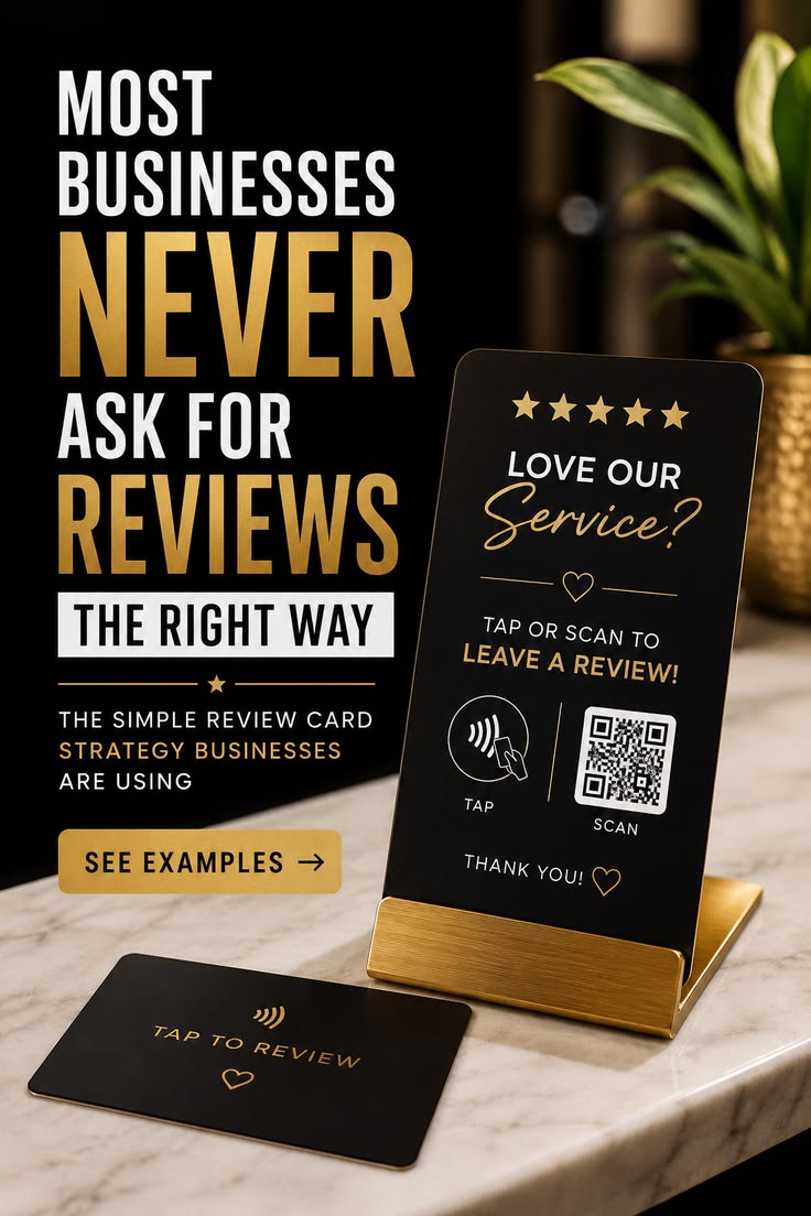 NFC and QR review cards for businesses